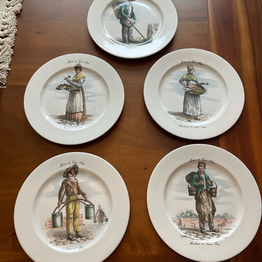 Vintage Metiers du Vieux Paris (Trades of Old Paris) small plates